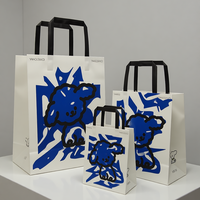Sacs cadeaux en papier de luxe pour fleurs avec impression flexo personnalisée en kraft blanc pour fleuristes, événements et bougies