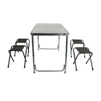 Ensemble de table et de tabourets pliants en alliage d'aluminium pour le camping, équipement de camping, fournitures, tables et chaises portables pour l'extérieur