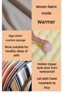 Best Verkopende <span class=keywords><strong>Xl</strong></span> Klaar Om Te Verzenden Huisdier Nest Super Zachte Comfortabele Hond Kat <span class=keywords><strong>Bed</strong></span> Warm Opvouwbaar Huisdier Grot Print Patroon Gemaakt Spons - Product Image 5