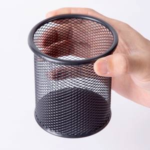 Porte-stylos en maille rond de grande capacité, organisateur de bureau en métal, conteneur de rangement pour papeterie de bureau, pour stylos, crayons et fournitures - Product Image 3