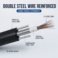 Câble à fibres optiques ADSS GYXTW 2-12 cœurs monomode OM1-OM4 de qualité télécoms pour utilisation en conduit intérieur -40~+70°C pour tube rigide