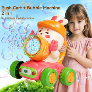 Dinosaure/lapin 2 en 1 Push Go Machine à bulles souffleur automatique de bulles jouet pour les tout-petits jouer en plein air enfants cadeau d'anniversaire - Product Image 2