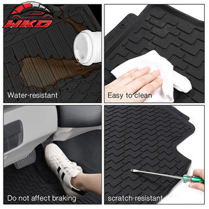 Tapis de sol en latex noir robuste pour Honda Civic Sedan 2012-2015, avant et deuxième rangée, style OEM, imperméables - Product Image 6