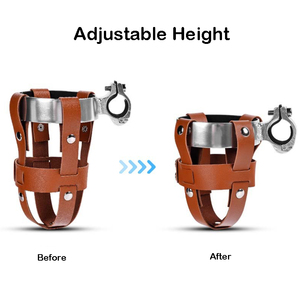 Portabottiglie per <span class=keywords><strong>bici</strong></span> e trasportino per picnic, in pelle Vintage <span class=keywords><strong>porta</strong></span> bevande per <span class=keywords><strong>moto</strong></span> <span class=keywords><strong>bici</strong></span> passeggino Scooter Golf Cart - Product Image 4