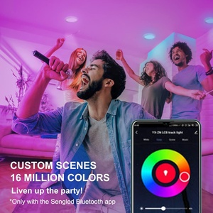 ไฟดาวน์ไลท์อัจฉริยะ6นิ้ว rgbcw ไฟเพดาน LED บางเฉียบพร้อมกล่องเชื่อมต่อไฟดาวน์ไลท์ LED 14W แผงกลมบางเฉียบ - Product Image 5