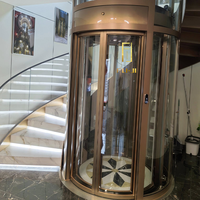 Hydraulischer Hauslift für Wohngebäude und Villen, Innen-Personenaufzug mit Panoramakabine aus Glas, FUJI