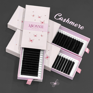 Abonnie Mink Matte Black Lash Trays: Extension Ciglia in Seta Mega Volume, Forniture all'Ingrosso, Extension Ciglia Individuali in Cashmere - Product Image 1