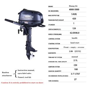 เครื่องยนต์เรือติดท้ายแบบ <span class=keywords><strong>4</strong></span> <span class=keywords><strong>จังหวะ</strong></span> 8 แรงม้า แกนสั้น ระบายความร้อนด้วยน้ำ ใช้เชื้อเพลิงเบนซิน ระบบจุดระเบิดแบบ CDI สำหรับ<span class=keywords><strong>เรือ</strong></span>ยามาฮ่า - Product Image 2