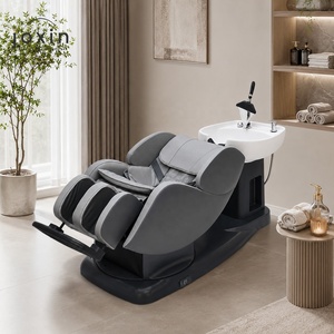 Matériel de lavage capillaire pour salon : Lit de lavage, Fauteuil de lavage, Unité de lavage coiffure avec massage des jambes - Product Image 2