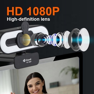 D2 Full HD <strong>Web</strong> <strong>Camera</strong> with Microphone for PC Laptop 1080P Live Streaming Flexible USB Interface With Light - Product Image 5