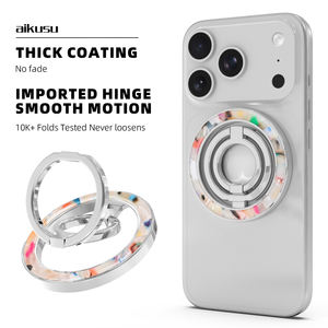 Soporte Magnético Aikusu de Epoxi Dorado con Agarre Adhesivo para Dedo para Teléfono Móvil, Plegable Doble con Diseño de Cámara, Pop Sockets Personalizados para Fotos Divertidas - Product Image 1