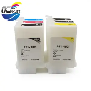 Cartucho de tinta recargable vacío Ocinkjet PFI 102 para impresora Canon Ipf 500 510 600 610 700 710 605 650 655 750 755 760 Compatible