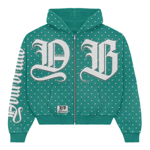 Sudadera con Capucha Unisex Extra Grande con Cierre y Estampado de Letras, Estilo Urbano, Tejida en Poliéster, para Otoño, Informal - Product Image 5