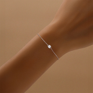 Pulsera de Cadena Ajustable con Moissanita de 4.0CT en Plata de Ley 925 Chapada en Rodio para Mujer - Product Image 4