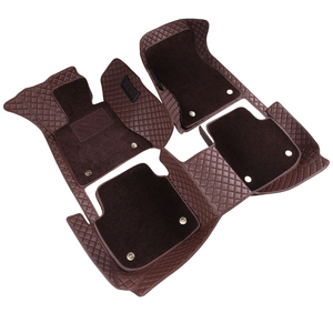 Tapis de sol de voiture sur mesure en cuir véritable 3D imperméable et résistant à l'usure, épaisseur 5 mm, ensemble complet avec surpiqûres en losange, Série 1 - Product Image 1