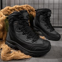 Nouvelles bottes tactiques transfrontalières en stock pour hommes, bottes de randonnée et d'escalade d'extérieur, semelle épaisse résistante à l'abrasion de haute qualité en similicuir