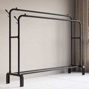 Phổ biến hiện đại tầng hai lớp áo kệ kim loại quần áo móc áo đứng đứng quần áo phòng ngủ móc áo với giá giày - Product Image 5