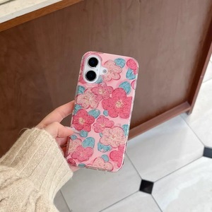 Funda de Teléfono Móvil de TPU con Doble Capa de Purpurina para iPhone 16 <span class=keywords><strong>15</strong></span> Pro Max 13/14 Plus, Diseño de Flor <span class=keywords><strong>Rosa</strong></span> Primaveral, Estilo Ins, con Agarre para Teléfono, Bolsa OPP - Product Image 6