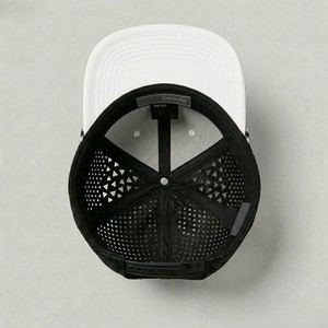 Elite Black <b>White</b> Laser Vent Snapback <b>Flat</b> Bill <b>Cap</b> Breathable Performance Sports Hat Adjustable Streetwear Unisex - Product Image 4