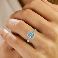 Bague de fiançailles personnalisée en diamant de laboratoire, pureté VVS, certifiée IGI, taille Radiant 0,5-3 carats, plaqué or 18 carats, couleur D, romantique