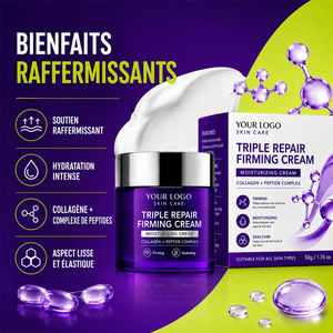 Crema de Belleza Avanzada Hidratante y Reafirmante, Mejora las Líneas Finas, Complejo de Péptidos de Colágeno, Crema Reafirmante de Triple Reparación para Piel Madura - Product Image 3