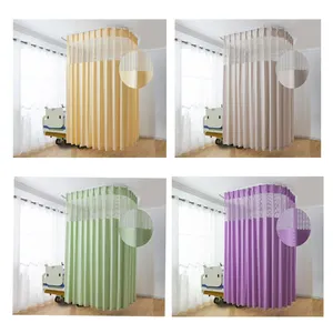 New high quality flame retardant antibacterial anti-static thin thickened corrugated jacquard custom medical curtains