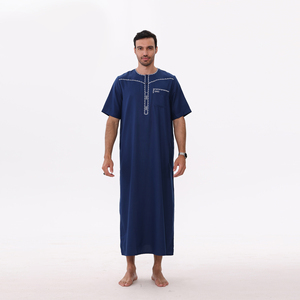Nouveautés 2026 : <span class=keywords><strong>Djellaba</strong></span> marocaine de luxe pour homme, brodée, à manches courtes, avec poches, robe musulmane pour usage quotidien et Aïd - Product Image 5