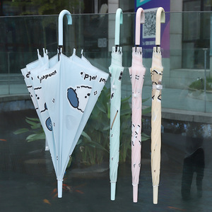 <span class=keywords><strong>Parapluie</strong></span> manuel Aikeling à long manche droit en fer et plastique, imprimé dessin animé, motif cœur mignon pour fille, pour adulte - Product Image 1