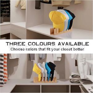 Wooden Baseball Cap Storage Rack Multi Compartment <b>Hat</b> Organizer Desktop <b>Standing</b> Type For Wardrobe Sun <b>Hat</b> Display - Product Image 3