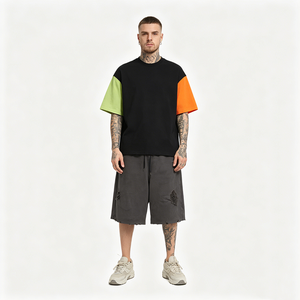 Shorts amples déchirés et délavés pour hommes, coupe trapèze, style Vagabond, pour hommes et femmes - Product Image 1