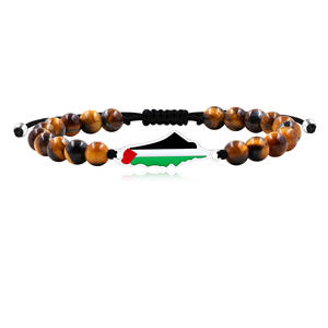 Bracelet de perles de drapeau palestinien flambant neuf en gros, Bracelet de cadeau de mode unisexe de <span class=keywords><strong>soutien</strong></span> Gaza - Product Image 6