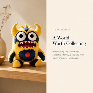 Peluche Monstre Zappy Brave Personnalisée, Cadeau de Noël, Adorable Animal en Peluche Jaune et Bleu, Poupée aux Grands Yeux et Ventre Rouge, Vente en <span class=keywords><strong>Gros</strong></span> - Product Image 5