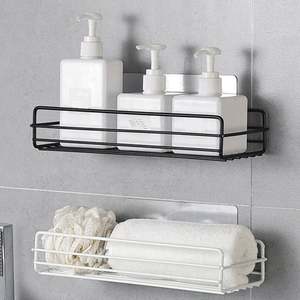 Étagère de rangement pour salle de bain Étagère de rangement pour salle de bain Étagère murale pour douche <span class=keywords><strong>sans</strong></span> perçage Étagères pour <span class=keywords><strong>cuisine</strong></span> et salle de bain - Product Image 1
