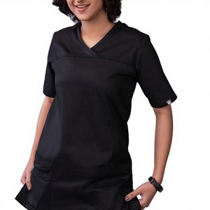 Personalized LOGO 4 Way Stretch V Neck Hospital Scrub <b>Sets</b> Unisex Nurse <b>Doctor</b> Nursing Uniforms Spandex Summer - Product Image 2