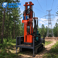 Foreuse multifonctionnelle diesel sur chenilles pour puits d'eau, machine de forage rotative hydraulique pour la construction de puits profonds