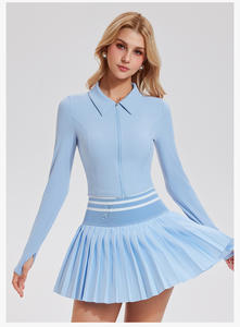 Set Sportivo da Golf e Tennis, Completo Due Pezzi Personalizzabile con Logo, Abbigliamento da Pickleball, Giacca Corta con Zip e Gonna Plissettata, Abbigliamento Femminile - Product Image 5