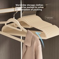 Cintre de rangement moderne en plastique PP floqué velours, antidérapant, sans trace, pour armoire, support spécial pour vêtements
