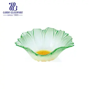 花形玻璃碗彩色喷涂食品服务水果碗家居装饰餐具印度热卖定制玻璃碗