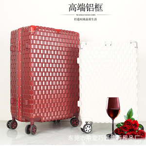 Red 24-Inch Unisex Trolley <b>Suitcase</b> With Spinner Wheels Password <b>Lock</b> For Travel - Product Image 4