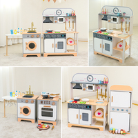 Ensemble de cuisine en bois pour enfants, jouet de simulation, four et réfrigérateur, jouet éducatif Montessori, vente en gros OEM ODM