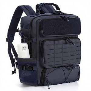 Factory Men's Tactical <b>Backpack</b> for Men Zipper Closure Shoe Compartment MOLLE System Travel Hiking Hunting Gear <b>Blue</b> - Product Image 1