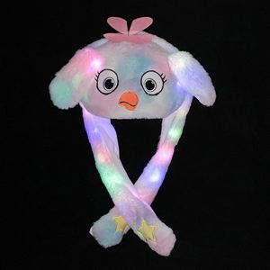 Échantillon gratuit personnalisé personnaliser en peluche canard rabat chapeau pour enfants jouer/peluche lumière LED ours chapeau/peluche peluche Led lapin chapeau pour fête - Product Image 2