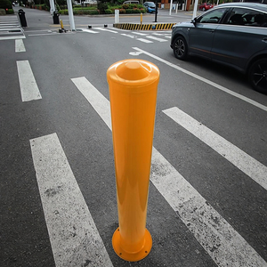 2025 Úc nóng bán tiêu chuẩn Úc <span class=keywords><strong>bollards</strong></span> trang trí bollard bột màu vàng tráng với bollard cơ sở tròn - Product Image 3