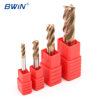 Fraise à queue carrée en carbure de tungstène-cobalt 6 mm à 4 cannelures, revêtement TiSiN, HRC55, 6*75, pour routeur CNC
