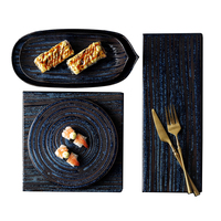 Assiettes rectangulaires plates en porcelaine pour restaurant, hôtel, sushi, vaisselle pour l'hôtellerie-restauration