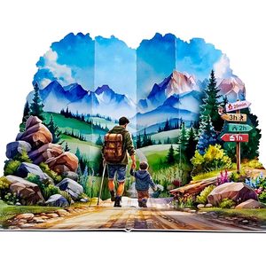 First Adventure 3D Pop-Up Greeting Card Digital Printing <b>Matte</b> <b>Varnishing</b> for Father's Day Dad Grandpa Husband Birthday Gift - Product Image 1