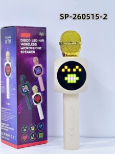 带 LED 迪斯科灯的无线卡拉 OK 麦克风，便携式蓝牙卡拉 OK 麦克风音箱，适合儿童、成人、家庭聚会 - Product Image 2