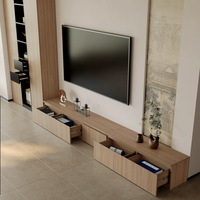 Meuble TV mural haut en bois massif, style moderne et minimaliste, sur mesure pour toute la maison, meuble de salon, mobilier domestique