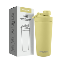 Bouteille shaker sport personnalisée de 20oz sans BPA à double paroi en acier inoxydable tasse shaker isolée sous vide bouteille shaker de protéines de gymnastique