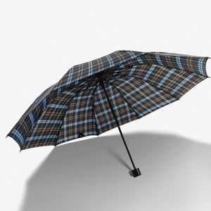 Factory Wholesale Business <b>Gifts</b> 10K Three-Fold Reverse Umbrella With a Plaid Pattern Business Rain and Sun Sunshade Umbrella - Product Image 3